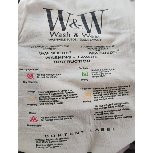 Vintage W&W Wash & Wear Leather Suede Pants Mens 26 Made in Canada Blue - Picture 13 of 13